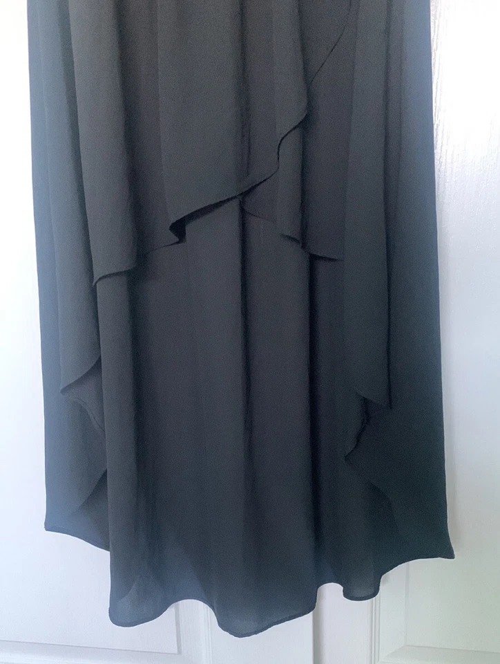 Forever 21 Falda Alta Baja Tulipán Negra Transparente Talla S Foto 3 de 4