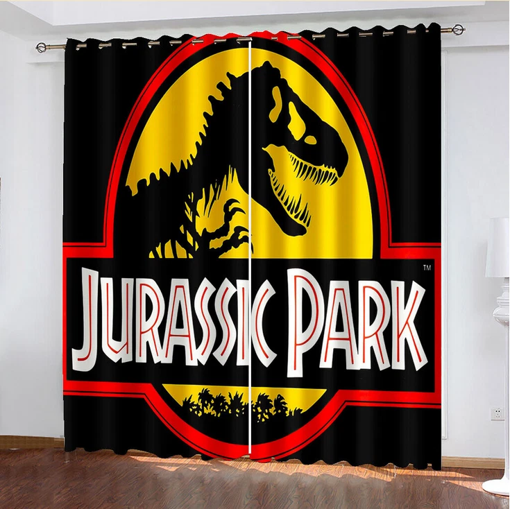 Jurassic Park Dinosaur Blackout Curtains Kids Curtains Thermal Ring Top Eyelet