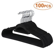 Velvet Hanger 100 Pack Flocked Clothes Hangers Non slip Surface Premium