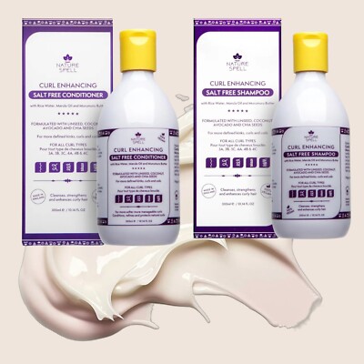 Nature Spell Curl Enhancing Salt Free Shampoo 300ml Salzfreier Conditioner 300ml