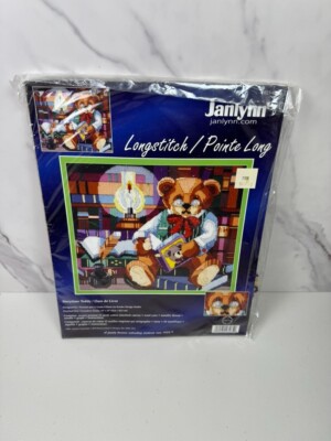 Janlynn ''Storytime Teddy'' Vintage Bear Longstitch New 14''x12'' #023-0465