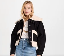 NWT THE GREAT Black 'The Peak Coat' Jacket Size US 0 $495