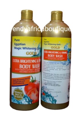 X 1 BOTTLE: Pure Egyptian magic gold shower gel with tomatoes extracts 1000ml