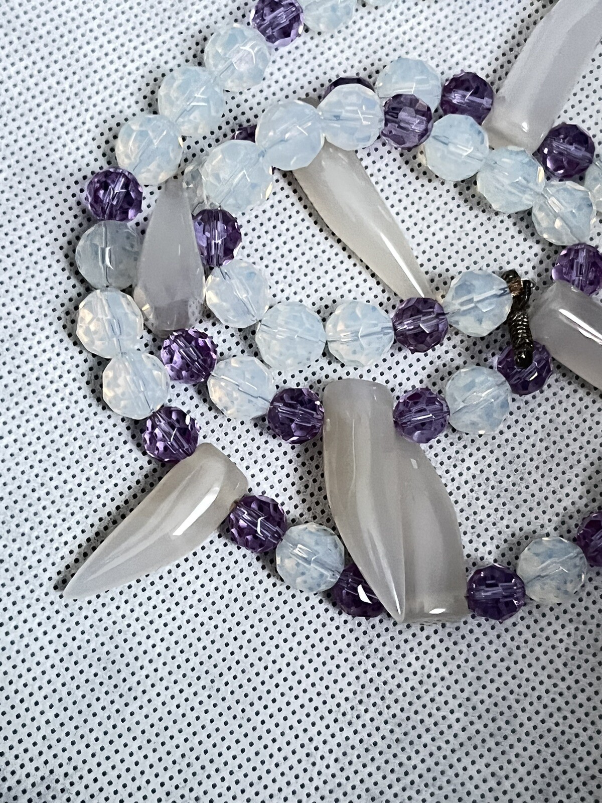 Faceted CRYSTAL Bead Quartz Statement Necklace 21… - image 10