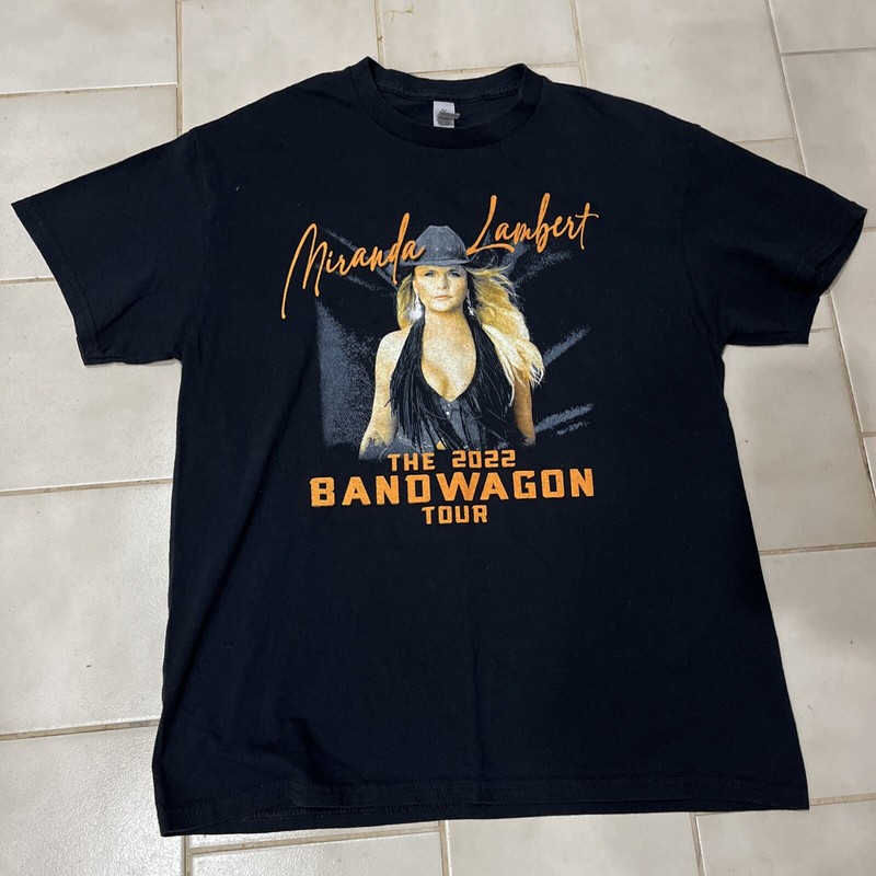 MIRANDA LAMBERT The 2022 Bandwagon Tour Size Large Black T-Shirt