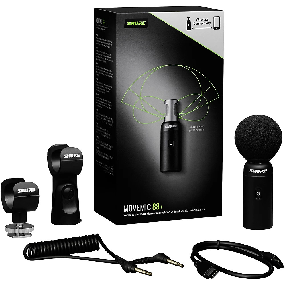 Shure MoveMic 88+ Wireless Microphone MV88+WZ7 4 Polar Patterns