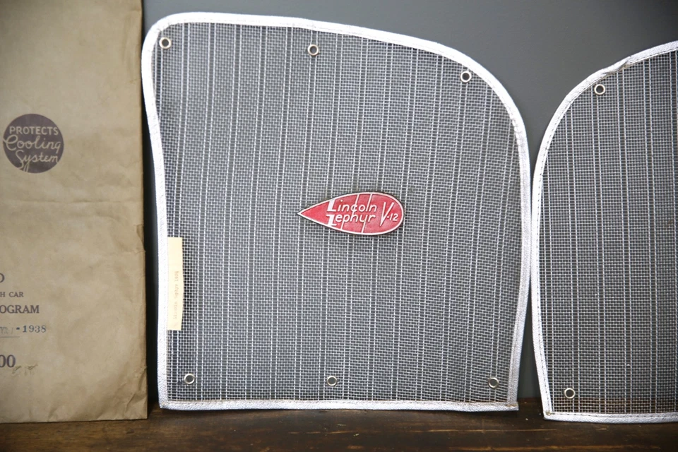 Vintage 1938 Lincoln Zephyr Car Radiator Grill Shell Screen Cover Accessory NOS - Image 2 of 4