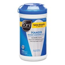 Sani Professional P92084EA Hands Instant Sanitizing Wipes - White New