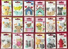 YOU CHOOSE - DOGS PUPPIES CATS KITTENS Doodlebug Doodle-Pops 3D Stickers
