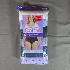 Hanes Women's Breathable Cotton Tagless Briefs Size 10/3XL Pack Of 6 Underwear