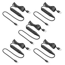 5 PCS USB Male To Type C On Off Switch Cable 6 Speed Dimming 1.5M 4.9FT 5V