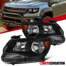 Fit 2015-2022 Chevy Colorado Oe Style Black Halogen Headlights Lamps Leftright