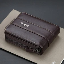 Mens Wallet with Zipper Around Leather Purse RFID Blocking Bifold Coin Pocket