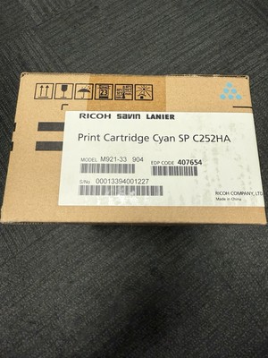 RICOH SP C252HA Printer Cartridge, Cyan M921-33 904  OEM NEW