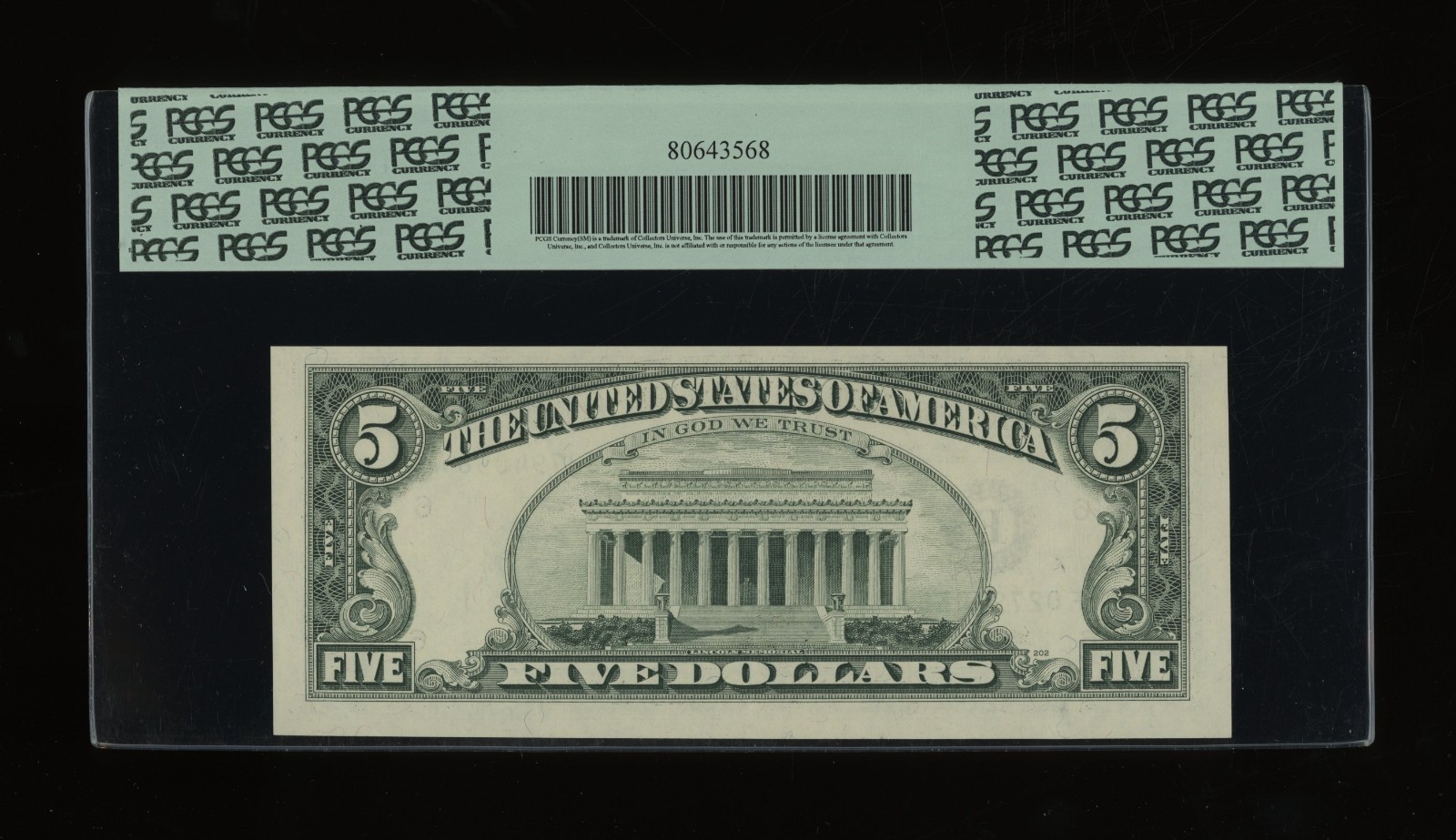 DBR 1995 $5 FRN Atlanta Fr. 1984-F PCGS AU-50 PPQ Serial F02794058A