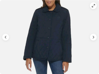 Tommy Hilfiger Diamond Quilted Lighweight Snap Jacket  Size L  Color Navy