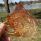 Antique 1912 Imperial Marigold Hobstar Carnival Glass Creamer Pitcher Starburst