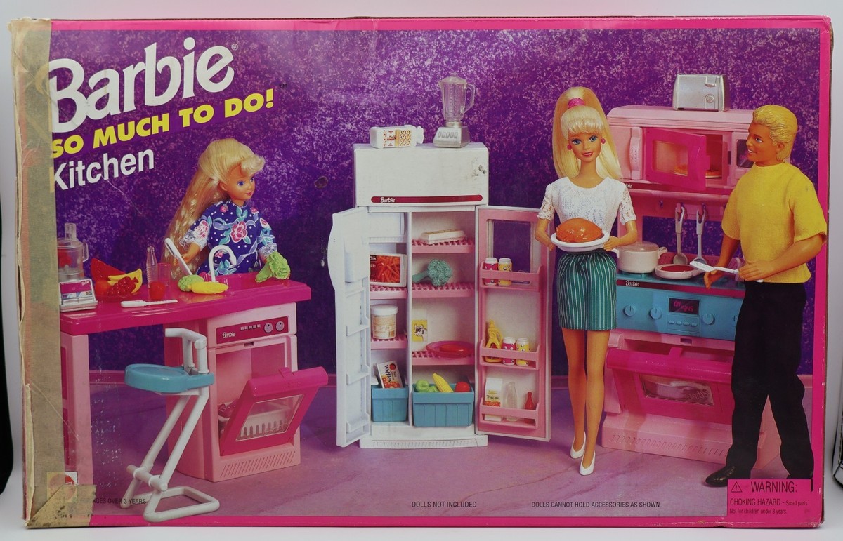 バービービンテージ☆ Barbie Mattel キッチンセット 1995年 Vintage 1995 Barbie So Much to Do! KITCHEN (67158) Mattel - NEW IN