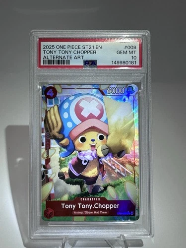 PSA 10 2025 ONE PIECE STARTER DECK ST21-ALT ART #008 TONY TONY CHOPPER