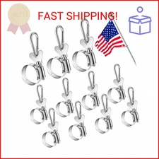 20 Pieces Bulk Boat Flag Pole Clips Flag Pole Kit Flag Pole Rings and Clamp Stai