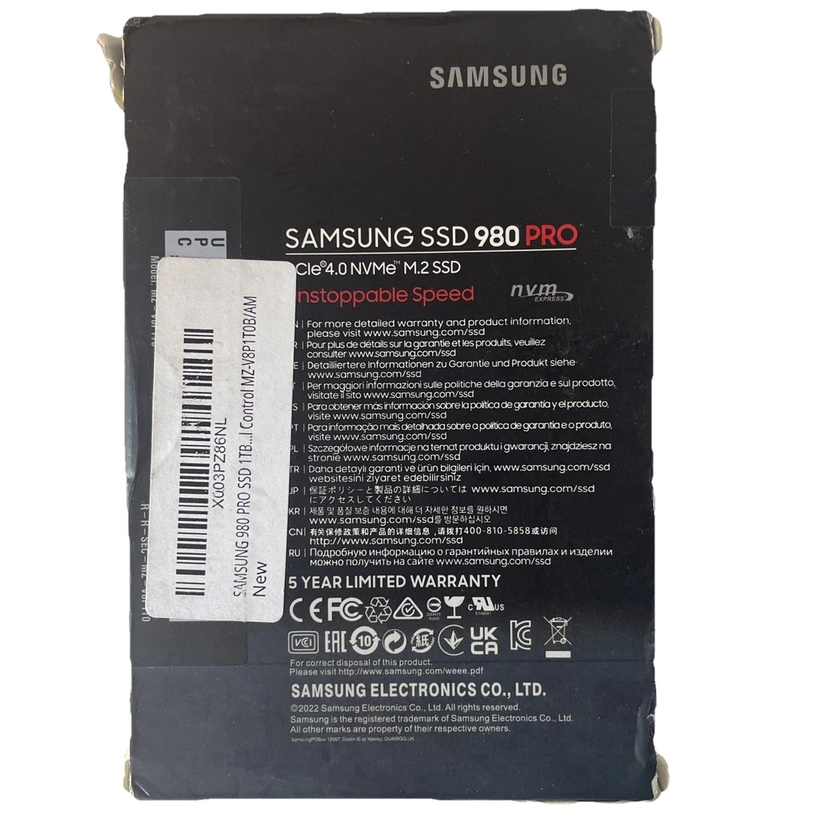 Samsung 980 PRO 1TB M.2 SSD②新品未開封品 Samsung 980 PRO 1TB M.2 SSD②新品未開封品 Samsung 980 Pro