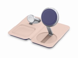 Nimble Fold 3 In 1 Wireless Travel Charger Apple iPhone, Iwatch, AirPods Leather
