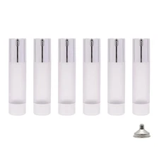 6Pcs 1.7oz 50ml Frosted Transparent Airless Pump Bottles with Funnel, Travel ...