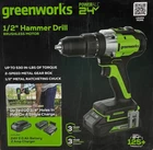 Greenworks 24V, 1/2" Hammer Drill 2.0Ah Battery and Charger Included, DDG402