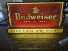 Vintage BUDWEISER Beer For those who Know Advertising Cash Register Lighted Sign