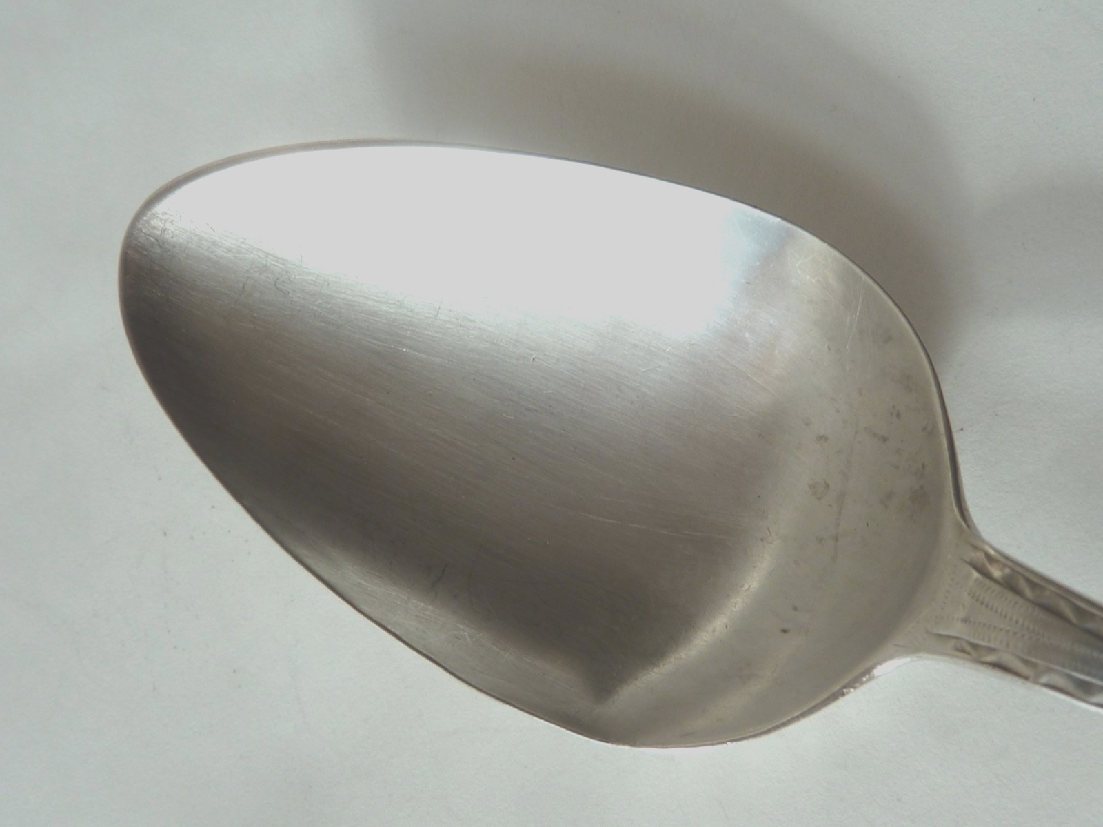 HESTER BATEMAN STERLING TABLESPOON,  ENGRAVED "GK" IN THE RESERVE, 1785 LONDON