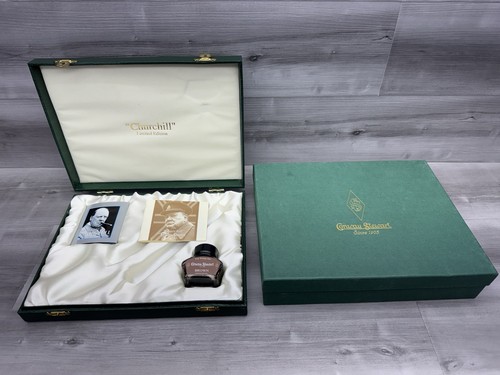 Conway Stewart "CHURCHILL" Limited Edition Fountain Pen Box, Ink, & Book NO PEN
