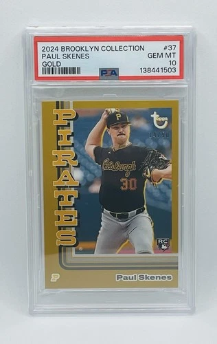 2024 Topps Brooklyn Collection Paul Skenes Gold Rookie Card /50 #37 PSA 10