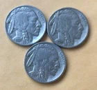 Lot of 3 Buffalo Nickels - Nice Full Date Coins - 1935P, 1936P & 1937P