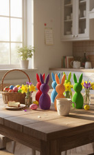 3D-Druck Osterhasen Figuren - Süße Osterdeko Set - Hasen Dekoration Ostern
