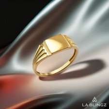 Square Gold Baby Signet Ring | 10k & 14k Yell...