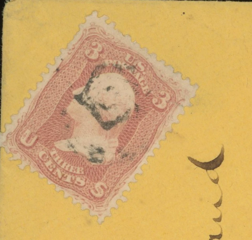 1861 Masonic Fancy Cancel Shoreham VT   (Cat #FR-M2c 16 ) - Image 2 of 4