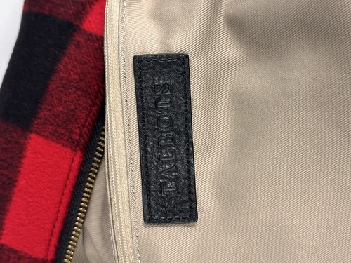 Talbots Wool Blend Clutch Handbag Red Buffalo Plaid Fold Over Purse Classic Zip - Picture 7 of 7