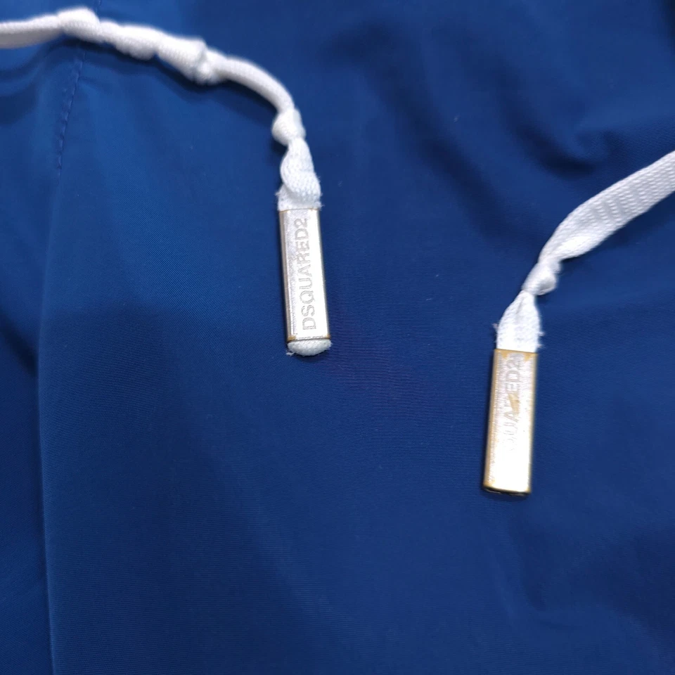 Dsquared2 Shorts mens size M blue logo print Swim Trunks lined drawstring beach - Image 3 of 4