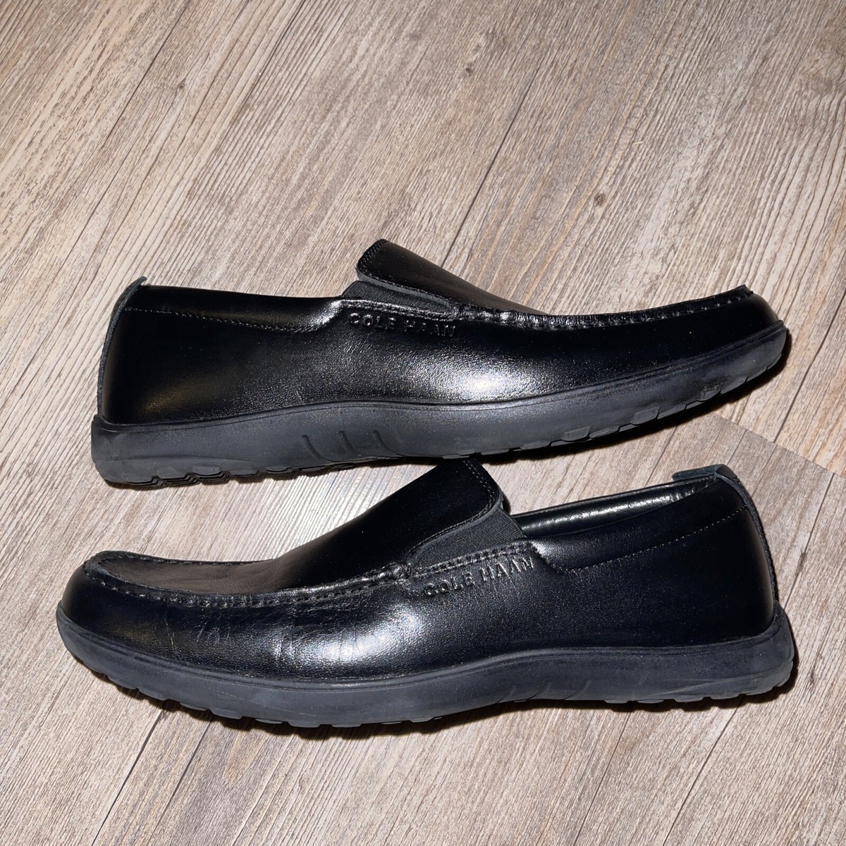 Cole Haan Mens Loafers Black Leather‎ Slip On Driving Moccasins Shoes Size 10M Cole Haan Black Leather Slip-On Driving Loafers main image 2