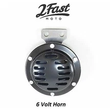 2FastMoto 6 Volt Horn - Black for Harley and Honda 2fm-6vhorn