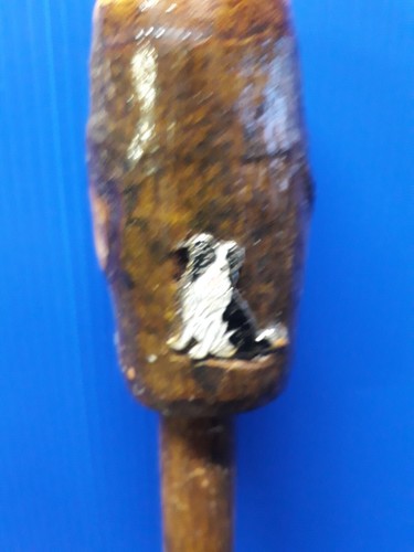 WALKING STICK/CANE 164 WOODEN HANDLE WITH COLLIE DOG 100cm RUSTIC HAZEL STICK - Picture 2 of 3