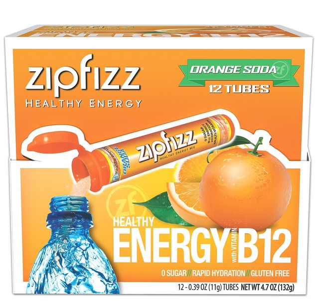 Best Healthy Energy Drink Zipfizz Mix Shakes Orange Soda delicious ZERO
