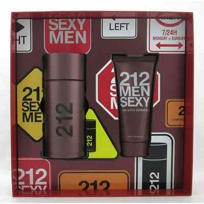 212 SEXY MEN by Carolina Herrera 2 Pcs Set (3.4 Oz. EDT Spray, Shower Gel 3.4Oz)
