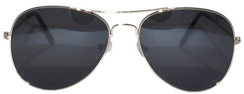 AVIATOR STYLE SUNGLASSES SILVER METAL FRAME SMOKE GREY LENS FOR MEN WOMEN UV400 - Picture 10 of 12