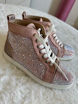 Cristian Louboutin Swarovski Light Rose Gold Suede Pink High Cristian Louboutin Swarovski Light Rose Gold Suede Pink High
