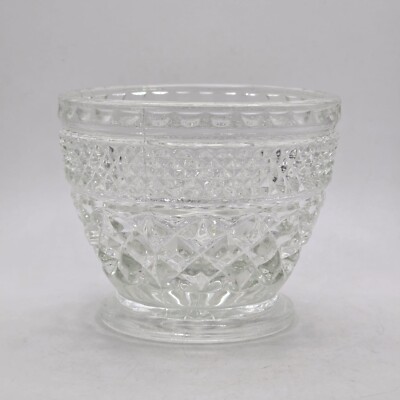 Vintage Small Cut Clear Glass Decorative Sugar Bowl No Lid 4''W