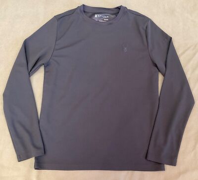 Spyder Long Sleeve Top Medium Grey Mens Active Textured