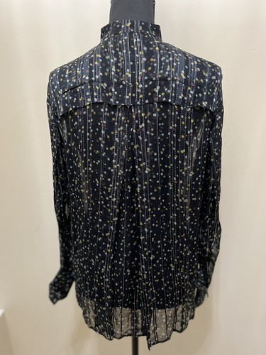 NWT Rag & Bone Carina Viscose Button Up Blouse Black Multi Size Small - Picture 4 of 10