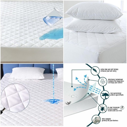 Extra Deep Waterproof Quilted Mattress Bed Protector Topper 40cm Fitted