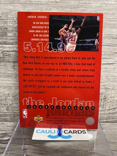 1997 Upper Deck Michael Jordan Memorable Moments Oversized Card 3.5x5 Journal 3 - Picture 2 of 2